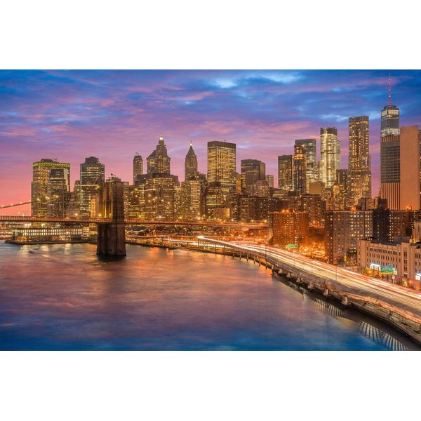 Fototapete Papermoon "Manhattan Sonnenuntergang", Bunt, B:5M L:2,8M, Vlies, Tapeten-image