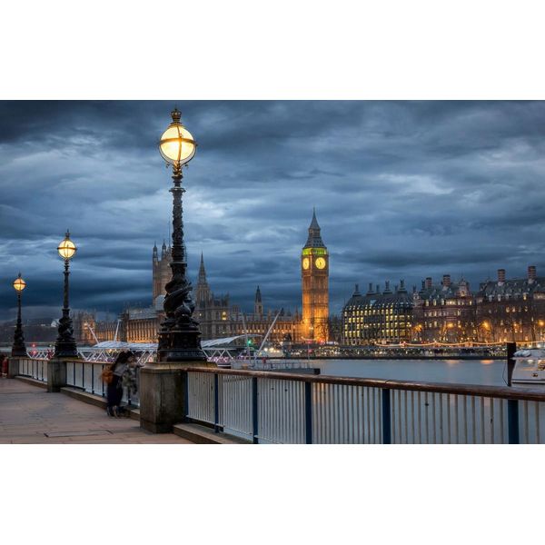 Fototapete Papermoon "London Bei Nacht", Bunt, B:5M L:2,8M, Vlies, Tapeten-image