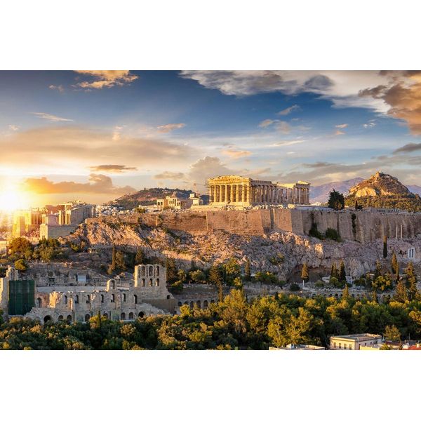 Fototapete Papermoon "Griechenland Akropolis In Athen", Bunt, B:5M L:2,8M, Vlies, Tapeten-image
