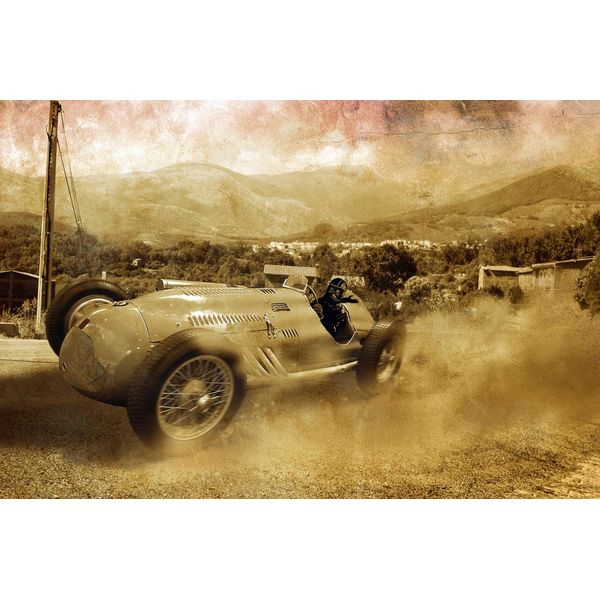 Fototapete Papermoon "Altes Rennauto", Bunt, B:4M L:2,6M, Vlies, Tapeten-image