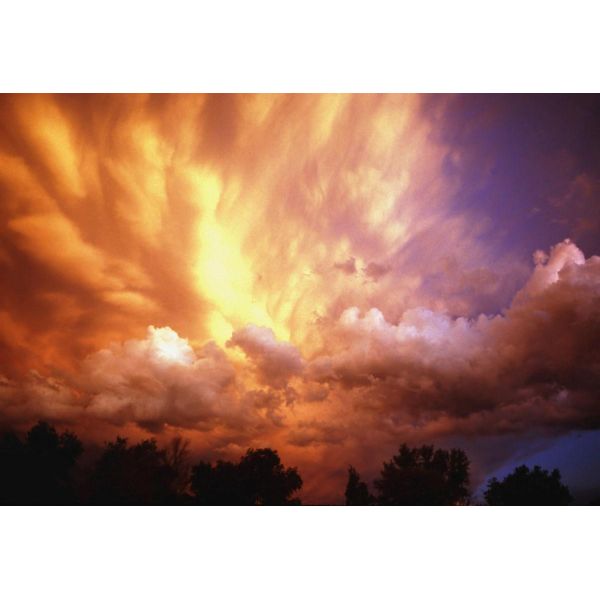 Fototapete Papermoon "Gewitterwolken Bei Sonnenuntergang", Bunt, B:3,5M L:2,6M, Vlies, Tapeten-image