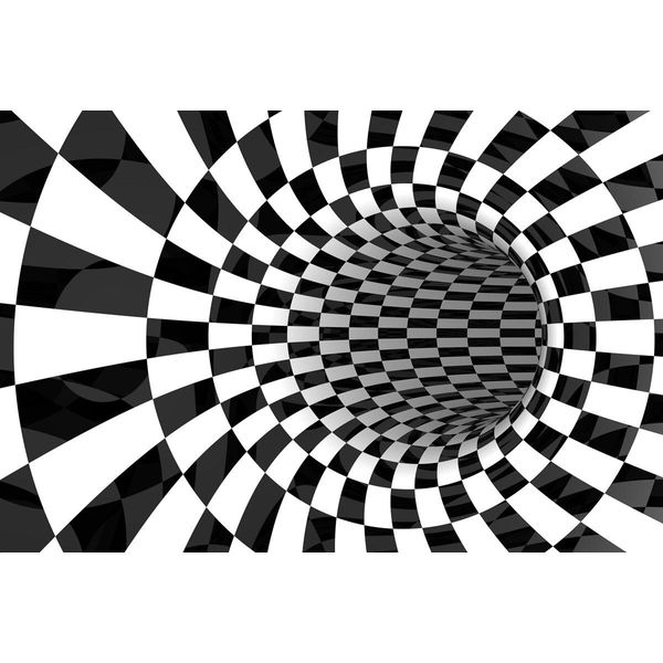 Fototapete Papermoon "Gekacheltes Abstraktes Schwarzweiss", Bunt, B:4M L:2,6M, Vlies, Tapeten-image