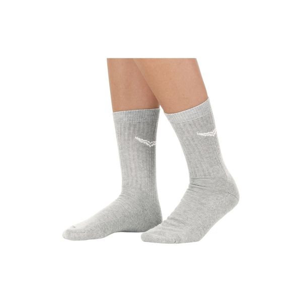 Socken Trigema "Trigema Sportsocken Im Doppelpack", MäDchen, Gr. 39-42, Grau (Grau, Melange), Baumwollmischung, Socken Socken-image