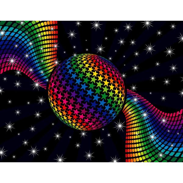 Fototapete Papermoon "Rainbow Disco Dance", Bunt, B:4M L:2,6M, Vlies, Tapeten-image