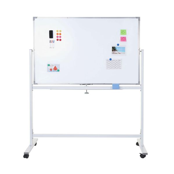 Whiteboard MCW-C85, Magnettafel Memoboard Pinnwand, Mobil Rollbar Inkl. ZubehöR ~ 150X100Cm-image