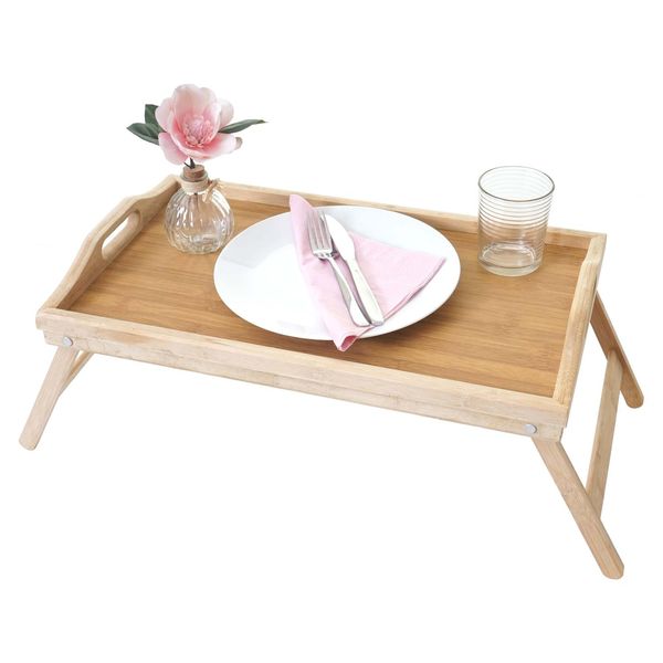 Tablett MCW-B88, Serviertablett Holztablett FrüHstüCkstablett Dekotablett, Bambus 21X64X30Cm-image