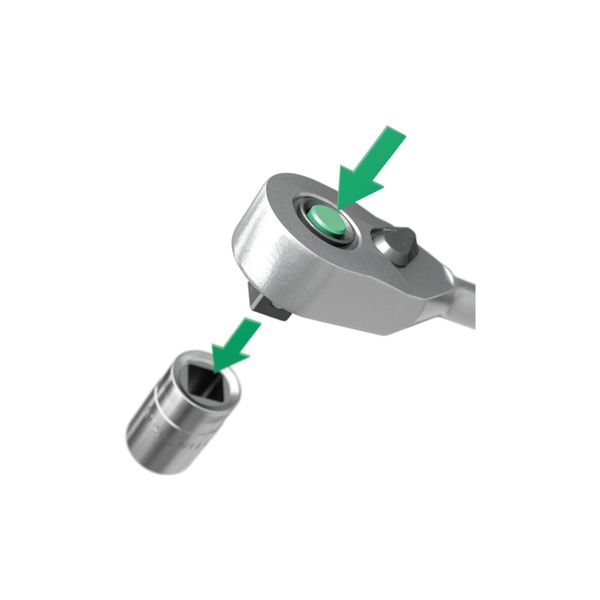Stahlwille 1/4" (6,3Mm) Quickrelease-Feinzahngelenkknarre RSW.4.5° L.170Mm (11261010)"-image