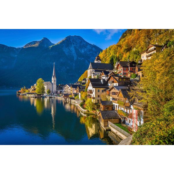 Fototapete Papermoon "Hallstatt Mountain Village", Bunt, B:4M L:2,6M, Vlies, Tapeten-image