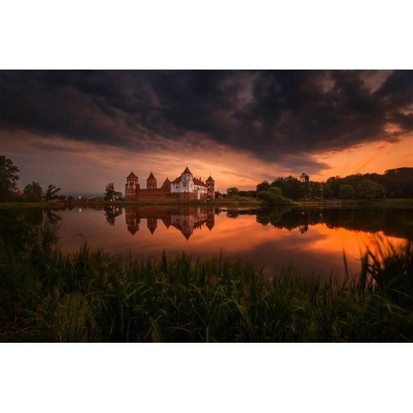 Fototapete Papermoon "Schloss An See", Bunt, B:4M L:2,6M, Vlies, Tapeten-image