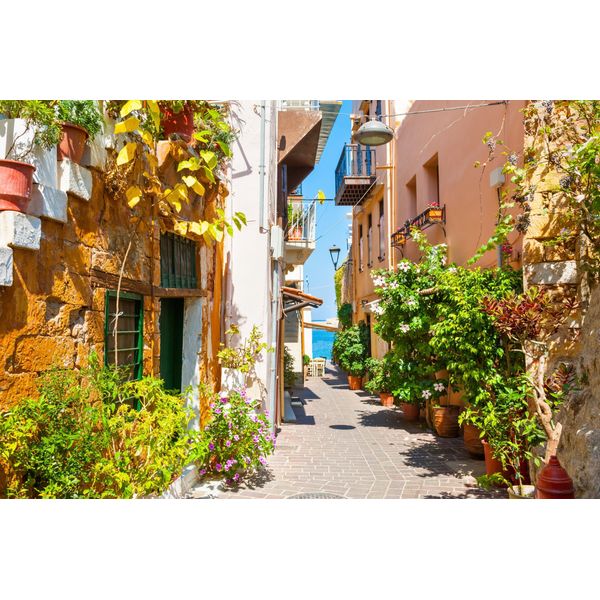 Fototapete Papermoon "Chania KRETA-GASSE", Bunt (Mehrfarbig), B:4,5M L:2,8M, Vlies, Tapeten-image