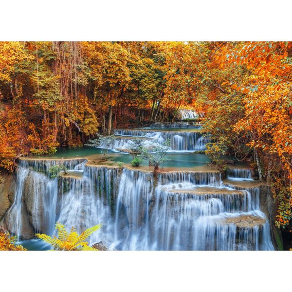 Fototapete Papermoon "Autumn Waterfall Thailand", Bunt, B:4M L:2,6M, Vlies, Tapeten-image