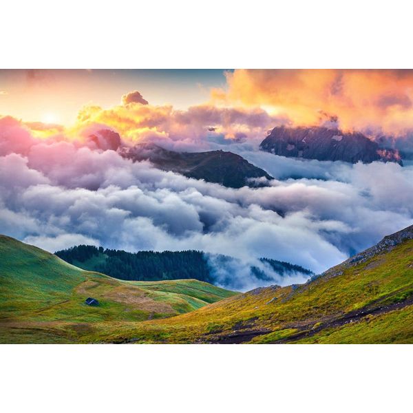 Fototapete papermoon "Wolken In Bergen", Bunt, B:4M L:2,6M, Vlies, Tapeten-image