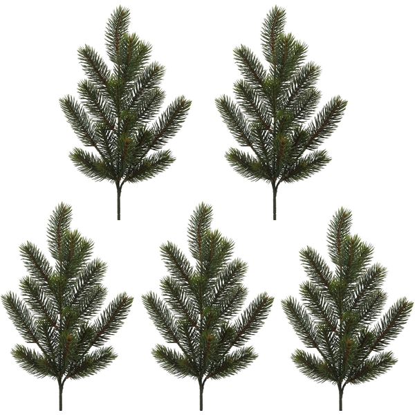 Winterliche Kunstpflanze Creativ Deco "Weihnachtsdeko", GrüN, H:51Cm, Kunststoff, Kunstpflanzen, Zweig Im 5Er Set-image