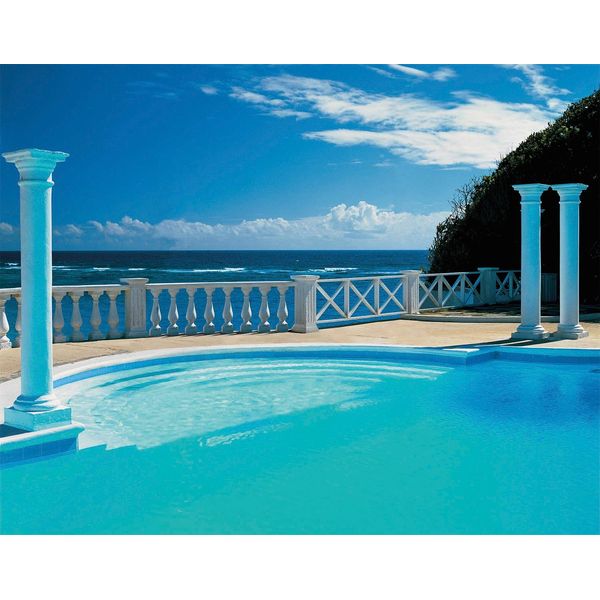 Fototapete Papermoon "Pool View", Bunt, B:4M L:2,6M, Vlies, Tapeten-image