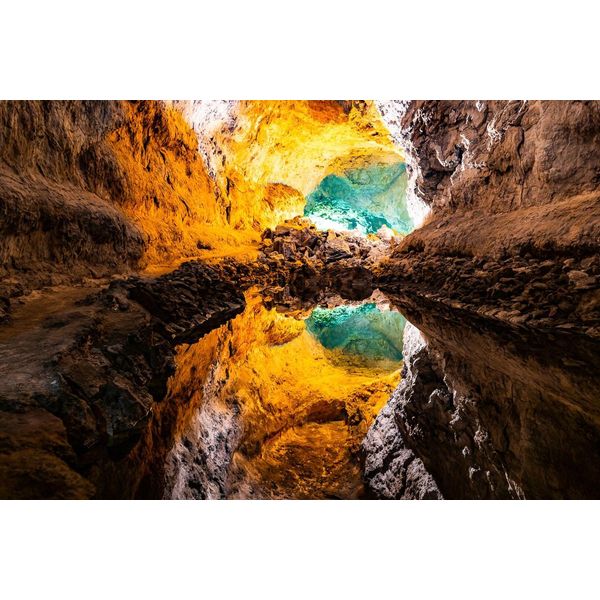 Fototapete Papermoon "HöHle Mit Wasser", Bunt, B:4M L:2,6M, Vlies, Tapeten-image