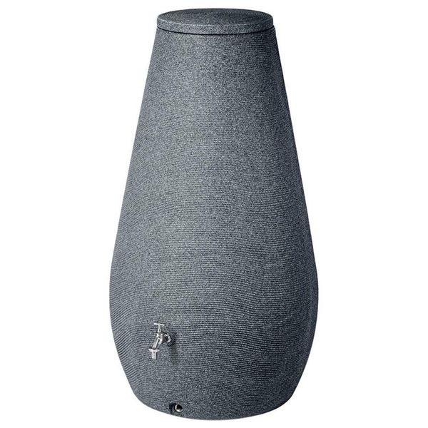 Regenwassertank Arves "Drop", Grau (Granit KöRnig), H:120,5Cm Ø:57Cm, Kunststoff, Regentonnen-image