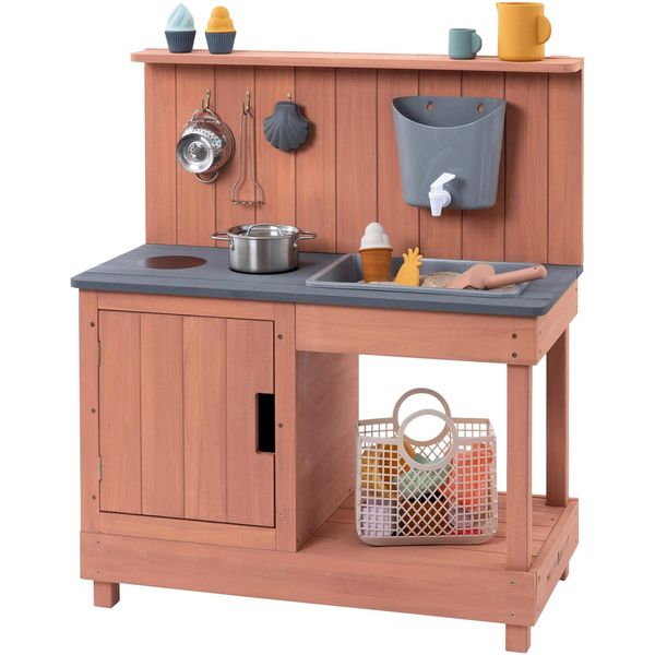Outdoor-SpielküChe Muddy Buddy "MatschküChe Mud Expert", Braun (Puderrosa), SpielküChen, Kinderb:80Cm H:90Cm T:40Cm, Holz, B:80Cm H:90Cm T:40Cm-image