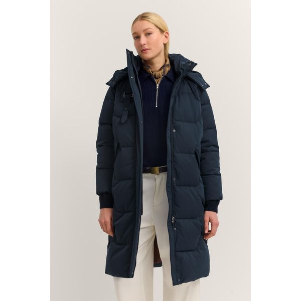 Steppmantel Bugatti "Regular Fit", Damen, Gr. 44, Blau (390, Marine), 100% Polyester, Unifarben, Regular Fit, Gerader Abschluss, MäNtel Steppmantel, Mit Abtrennbarer Kapuze & Stehkragen-image
