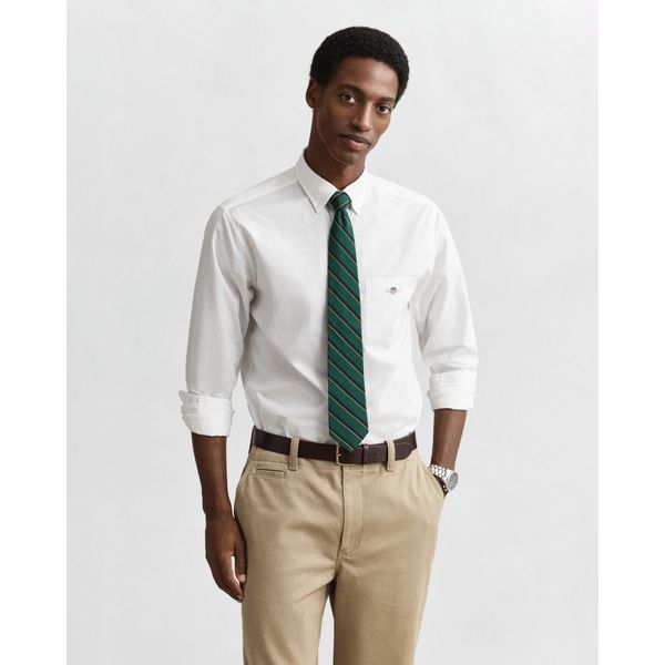 Langarmhemd Gant "Regular Fit Popeline Hemd Leicht StrapazierfäHig Pflegeleicht", Herren, Gr. Xl, N-Gr, Weiß, Popeline, Obermaterial: 100% Baumwolle, Unifarben, Regular Fit HüFtbedeckend, Mit Knopf,ÄRmel Mit ÄRmelschlitz Runde 1-Knopf-Manschette, Hemden, Mit Label Stickerei Auf Der Brusttasche-image