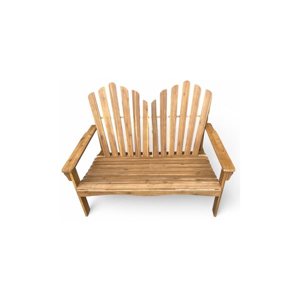 2-Sitzer Adirondack-Gartenbank Aus Akazienholz, Ca. 125 X 80 X 94 Cm – Dunkelbraun-image
