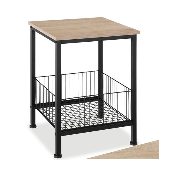 Tectake® Beistelltisch, Industrial Style, Mit Gitterkorb, 40 X 40 X 55,5 Cm-image