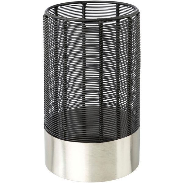 Windlicht Otto Home "Kerzenhalter Alienor", Silber (Schwarz, Silberfarben), H:22Cm Ø:13Cm, Metall, Kerzenhalter, Windlicht, Aus Metall, Mit Draht-Struktur-image