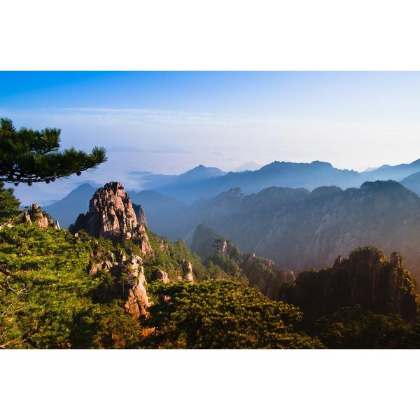 Fototapete Papermoon "Berg Huangshan", Bunt, B:4,5M L:2,8M, Vlies, Tapeten-image