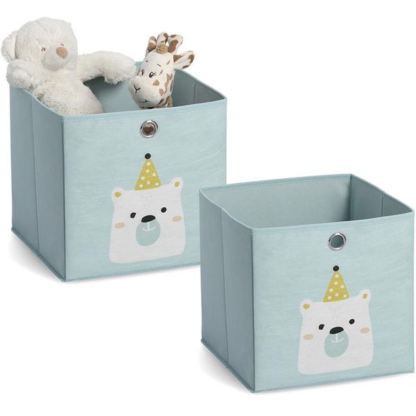 Organizer Zeller Present "Icebear", GrüN (Mint), B:28Cm H:28Cm T:28Cm, Vlies, Aufbewahrungsboxen, Aufbewahrungsbox, Platzsparend Klappbar, Vlies-image