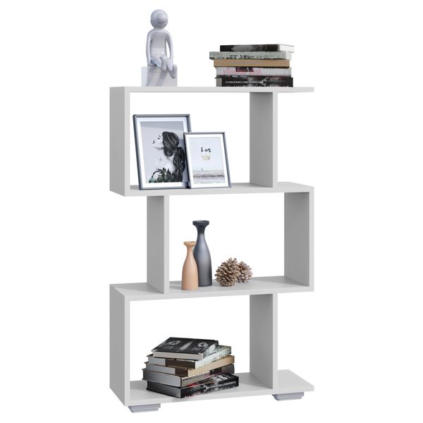 Standregal Vcm "Holz Raumteiler Stand Regal Deko BüCher Palusa M", Weiß, B:60Cm T:24Cm, Regale, Standregal-image