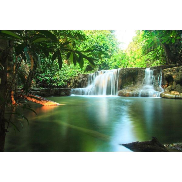 Fototapete Papermoon "Kleiner Regenwald Wasserfall", Bunt, B:4,5M L:2,8M, Vlies, Tapeten-image