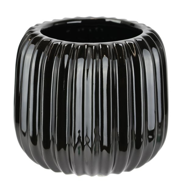 Dekovase I.Ge.A. "Vase Aus Keramik", Schwarz, B:13Cm H:11Cm, Keramik, Vasen, Dekovase Blumenvase Modern FüR Tischdeko Tischvase Deko Trockenblume-image