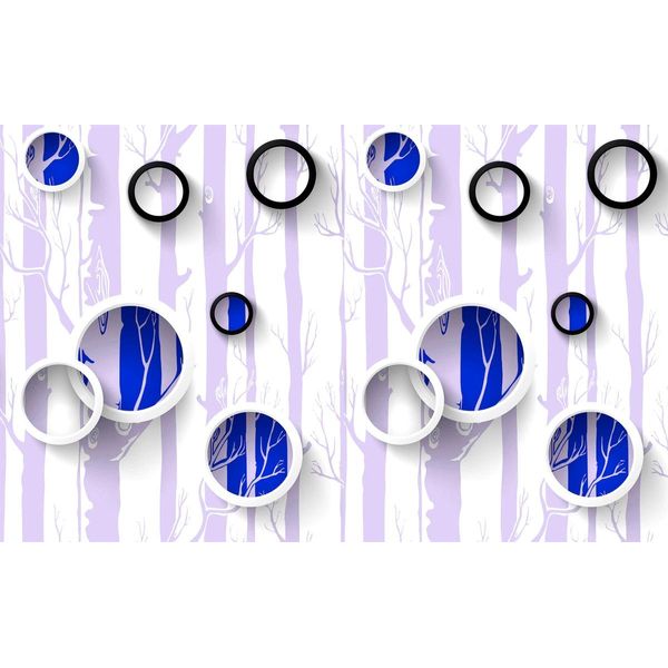 Fototapete Papermoon "Muster Mit Wald", Bunt, B:4M L:2,6M, Vlies, Tapeten-image