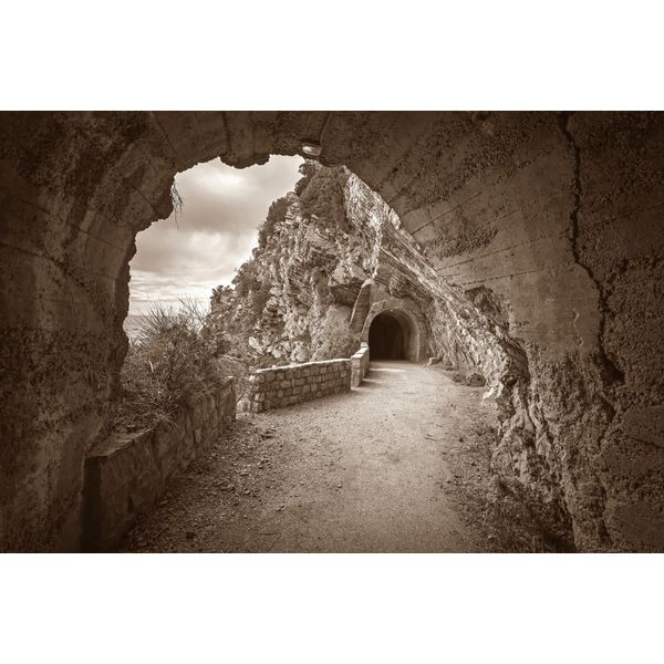 Fototapete Papermoon "Bergweg Sepia", Bunt, B:4M L:2,6M, Vlies, Tapeten-image