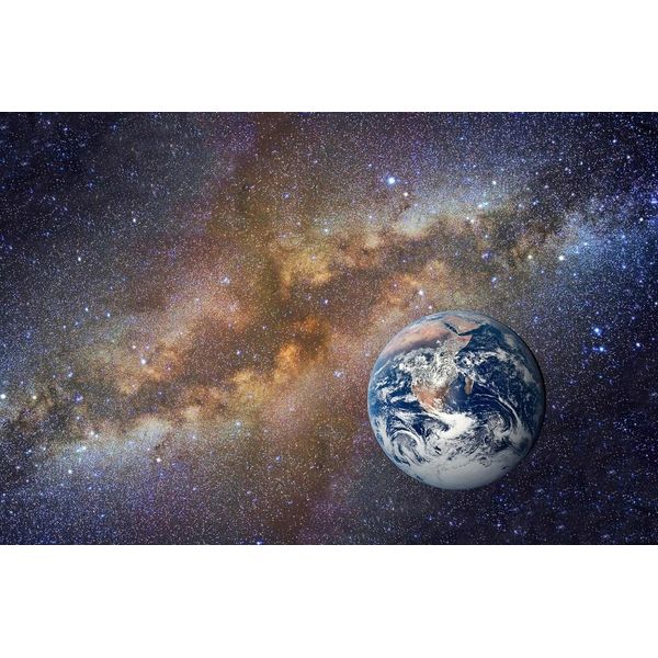 Fototapete Papermoon "Universum Mit Erde", Bunt, B:4,5M L:2,8M, Vlies, Tapeten-image
