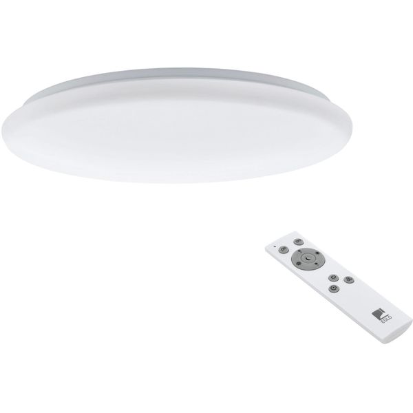 Eglo Deckenleuchte "Giron Deckenlampe, Stahl Und Kunststoff, IP20, Wohnzimmerlampe, Lampe", Weiß, 1, Ø 57Cm H: 8Cm, 1 Stk., Leuchten, Deckenleuchte, Stahl, Kunststoff, Weiß, Ø57 Cm, Dimmbar Cct, Deckenleuchte-image