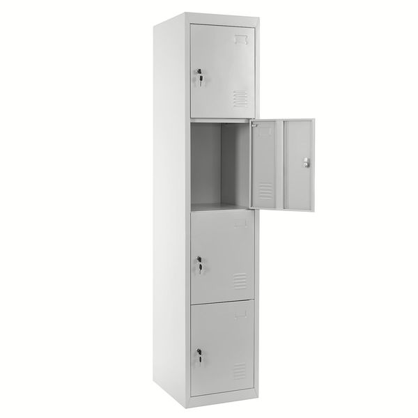 SchließFach Preston T163, SchließFachschrank Wertfachschrank Spind, Metall 180X38X45Cm, Grau-image
