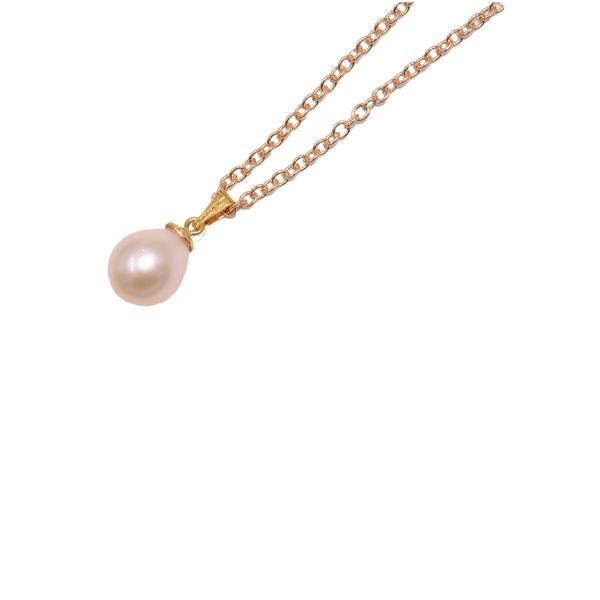 Kette Mit AnhäNger Firetti "Schmuck Geschenk Perlen", Bunt (Gelbgoldfarben, Rosé), Halsketten, Damen, Messing Perlen, L: 50, Messing, Perlen, Made In Germany - Mit Naturperle-image