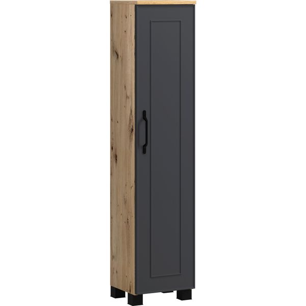 Midischrank Welltime "Cadiz, GedäMpfte Scharniere", Matt Grau, B:30Cm H:130Cm T:35Cm, Mdf, SchräNke, Midischrank-image