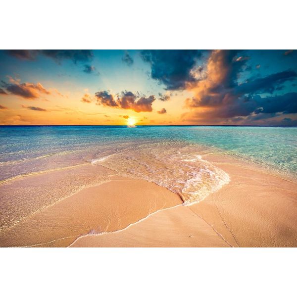 Fototapete papermoon "Tropischer Strand Malediven", Bunt, B:4,5M L:2,8M, Vlies, Tapeten-image