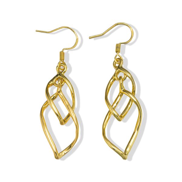 Paar Ohrhaken "Schmuck Geschenk Kupfer Ohrschmuck Ohrringe Blatt", Gold (Gelbgoldfarben), Aniston Jewelry & Watches, Ohrringe, Damen, Edelstahl, Made In Germany-image