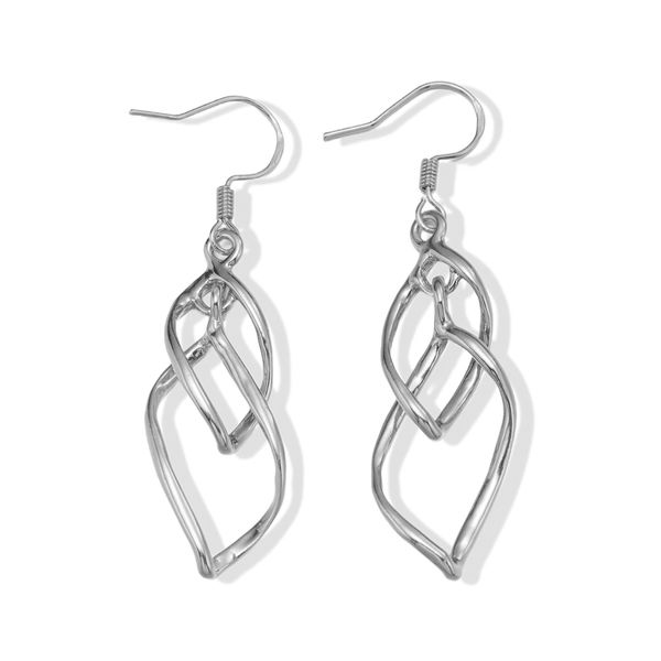 Paar Ohrhaken "Schmuck Geschenk Kupfer Ohrschmuck Ohrringe Blatt", Silber (Silberfarben), Aniston Jewelry & Watches, Ohrringe, Damen, Edelstahl, Made In Germany-image