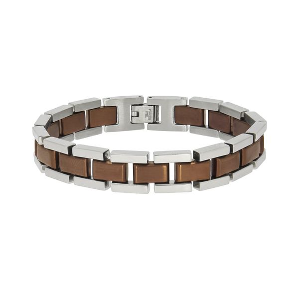 Armband Zeeme "Edelstahl Zweifarbig Matt Glanz 21Cm Lang", Rot, ArmbäNder, Damen, 21Cm, Edelstahl, GläNzend, Armband-image