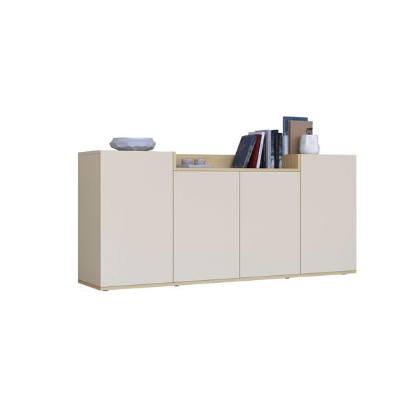 Sideboard Otto Home "Bolsena, Kommode, Schrank,Lowboard Mit 6 FäCher Und Offenes Ablagefach", Kaschmir, Eiche Chopin Matt, B:160Cm H:71,2Cm T:35Cm, Sideboards, Sideboard, Stehend/HäNgend Montierbar, Made In Italy, B/T/H: 160 × 35 × 71,2 Cm-image