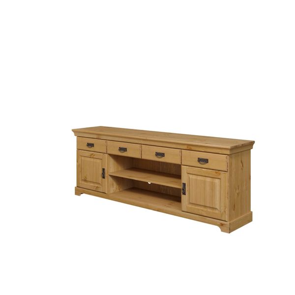 Tv-Board Otto Home "RüGen", Beige (Natur), B:180Cm H:66Cm T:40Cm, Massivholz, Sideboards, Tv-Board, Zertifiziertes Massivholz, Breite 180 Cm, Im Landhausstil-image