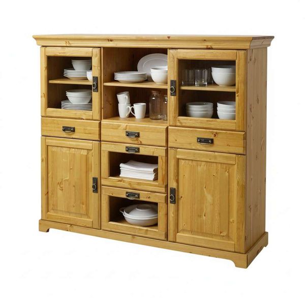 Sideboard Otto Home "RüGen", Natur, B:145Cm H:130Cm T:40Cm, Fsc-Zertifiziertes Massivholz, Sideboards, Sideboard, Aus Massiver Kiefer, Breite 145 Cm, Made In Eu-image