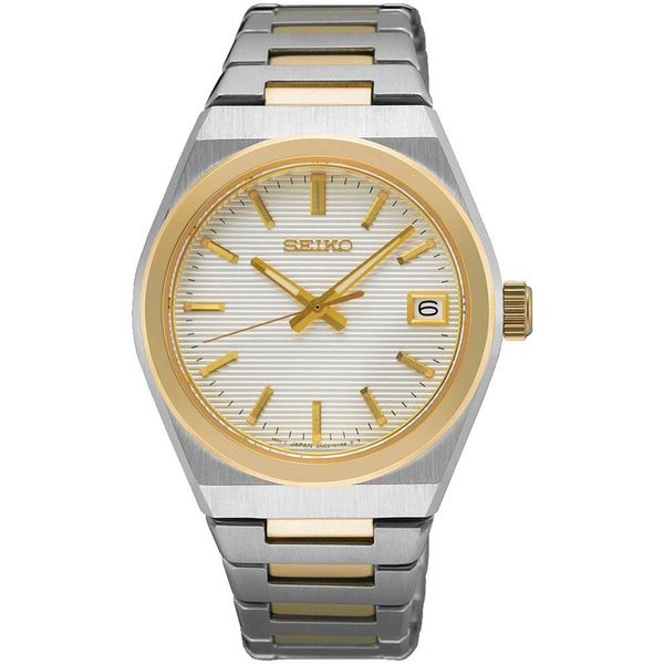 Quarzuhr Seiko, Silber (Silberfarben, Weiß), Armbanduhren, Damen, Quarzuhr, Armbanduhr, Damenuhr, Edelstahlarmband, Datum, Saphirglas-image