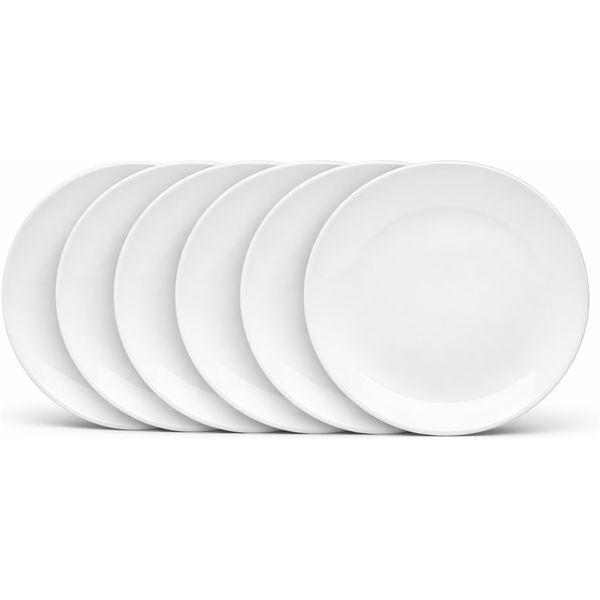 Dessertteller Van Well "Malmö, Teller 20 Cm, 6 StüCk", Weiß, H:2,3Cm Ø:20Cm, Steingut, Speiseteller, Teller Set, Steingut, SpüLmaschinen-/Mikrowellengeeignet-image