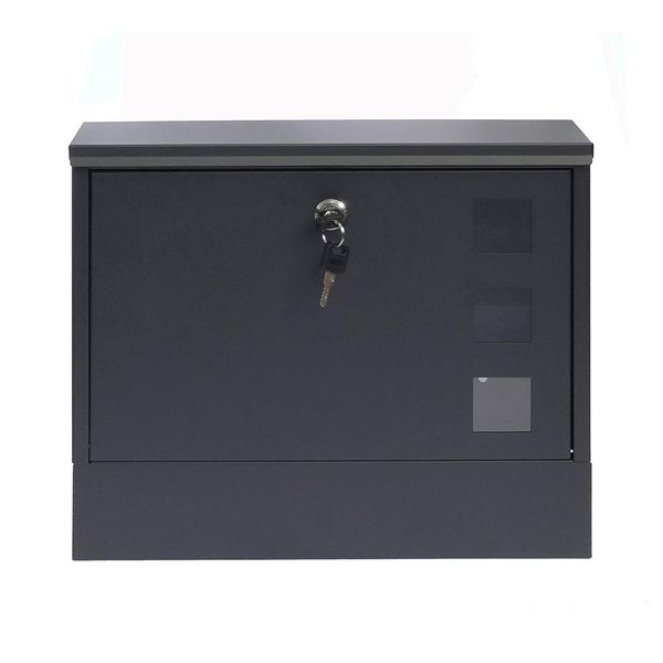Hti-Living Briefkasten Amin Schwarz Modern Mit Zeitungsfach-image