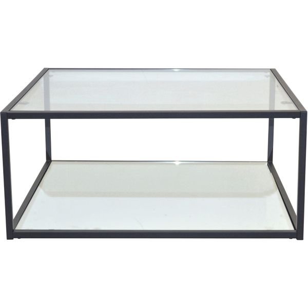 Couchtisch, Schwarz (Schwarz, Schwarz, Klarglas), B:80Cm H:35Cm T:80Cm, Hofmann Living And More, Tische, Couchtisch Eckige Couchtische Glas-Couchtisch-image