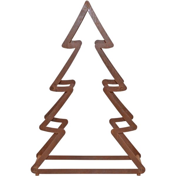 Dekobaum "Weihnachtsbaum, Weihnachtsdeko Aussen", Braun (Rostbraun), B:64Cm H:95Cm T:24Cm, Eisen, Hofmann Living And More, Dekofiguren, Aus Metall, Mit Rostiger OberfläChe, HöHe Ca. 95 Cm-image